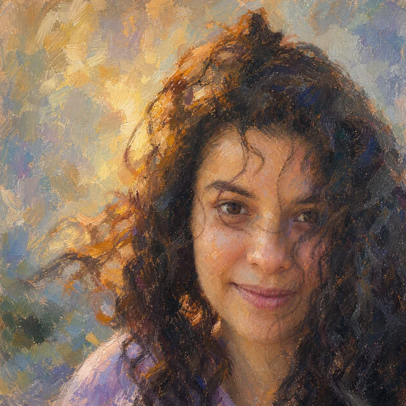 Painted portrait of Elli